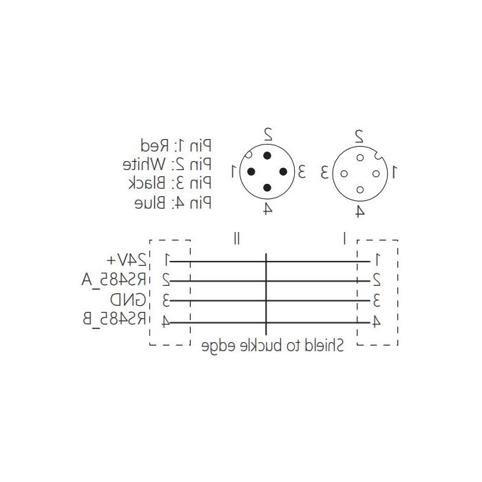 M12 4Pin公/母-双端预铸PUR软电缆，带屏蔽，紫色护套，0C4A41-XXX