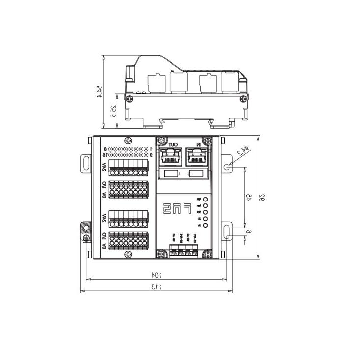 PROFINET协议，16DI/DO自适应配置，NPN， RJ45网twork port、IP20 remote module、009A12